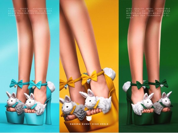 Alpha Sakura Bunny High Heels - The Sims 4 Custom Content