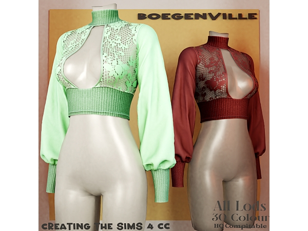 Alpha Boe_Fabiola Top Elegant - The Sims 4 Custom Content