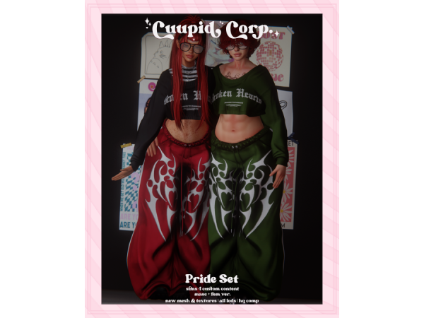 Alpha cuupid corp pride set - The Sims 4 Custom Content