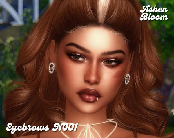 Alpha AshenBloom Eyebrows N001 by simsfinds - The Sims 4 Custom Content