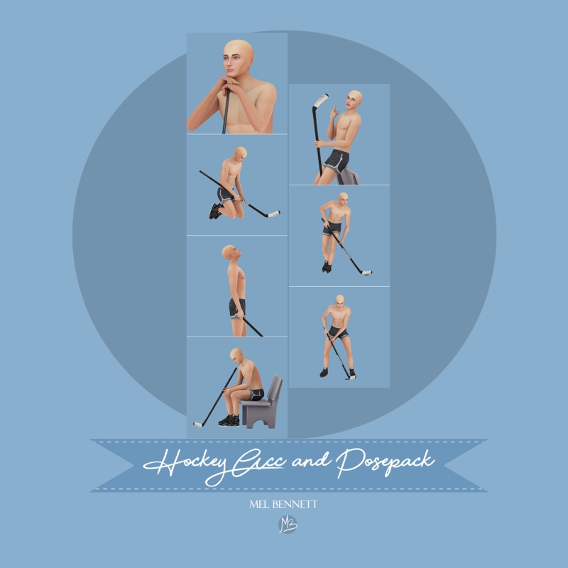 Mix Hockey Acc and Posepack by melbennett - The Sims 4 Custom Content