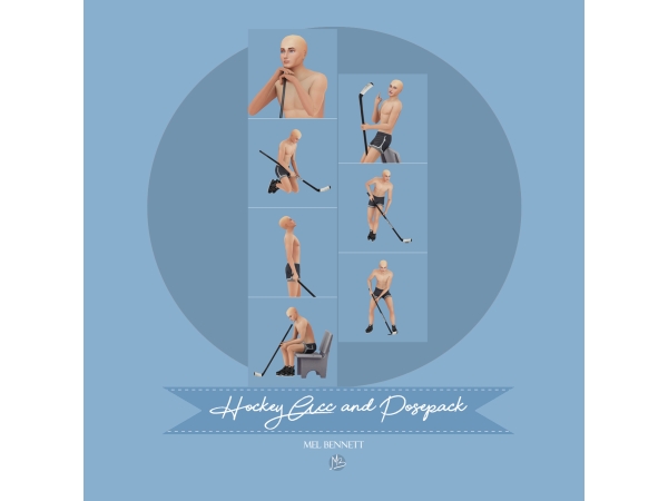 Mix Hockey Acc and Posepack - The Sims 4 Custom Content