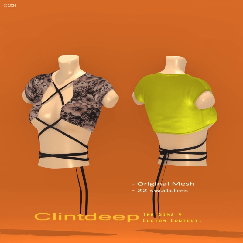 Alpha Clintdeep Hanna Crop Top Straps by clintdeep - The Sims 4 Custom Content