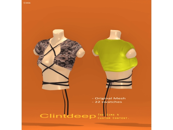 Alpha Clintdeep Hanna Crop Top Straps - The Sims 4 Custom Content