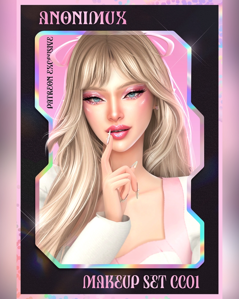 Alpha ANX HOLO Makeup Set CC01 by anonimux - The Sims 4 Custom Content