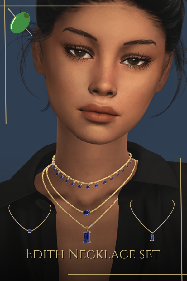 Alpha Edith Necklace Set by pitted0live - The Sims 4 Custom Content