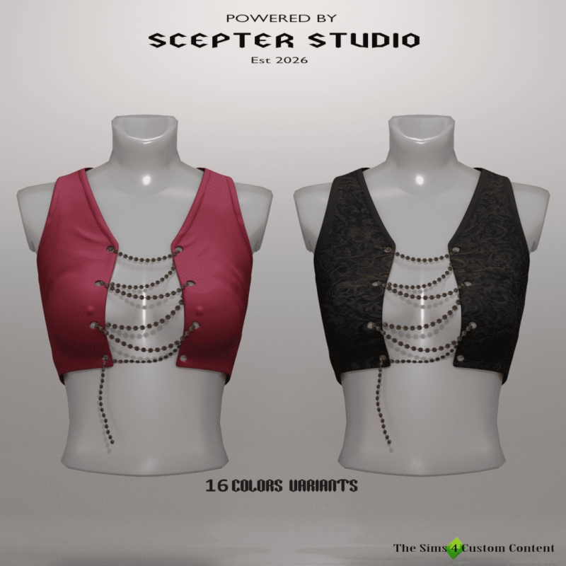 Alpha Veloria Ctop Lace up by scepterstudio - The Sims 4 Custom Content