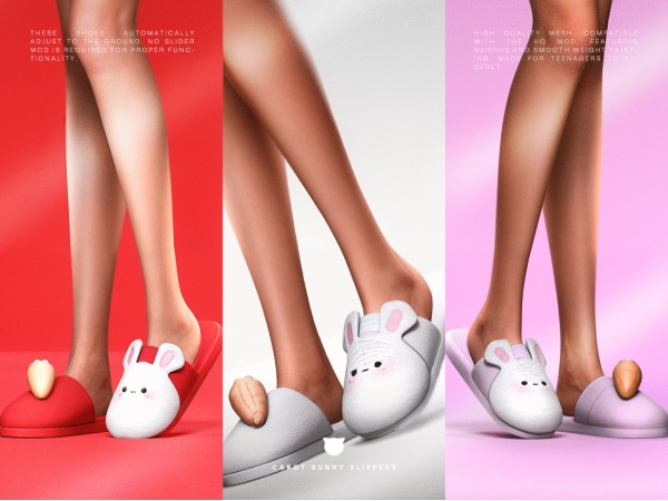 Alpha Carot Bunny Slippers - The Sims 4 custom content