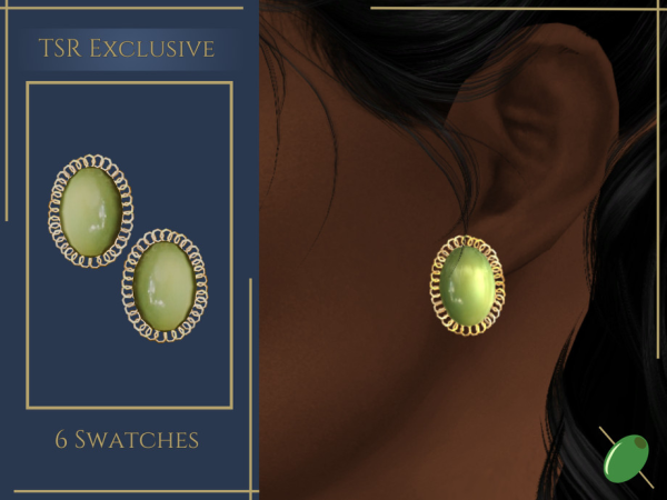 Alpha Elyria Stone Earrings - The Sims 4 Custom Content