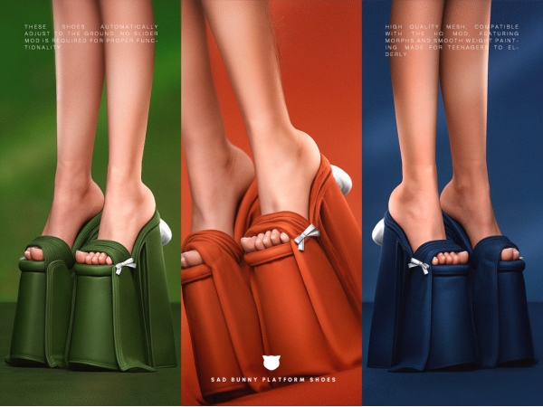 Alpha Sad Bunny Platform Shoes - The Sims 4 Custom Content