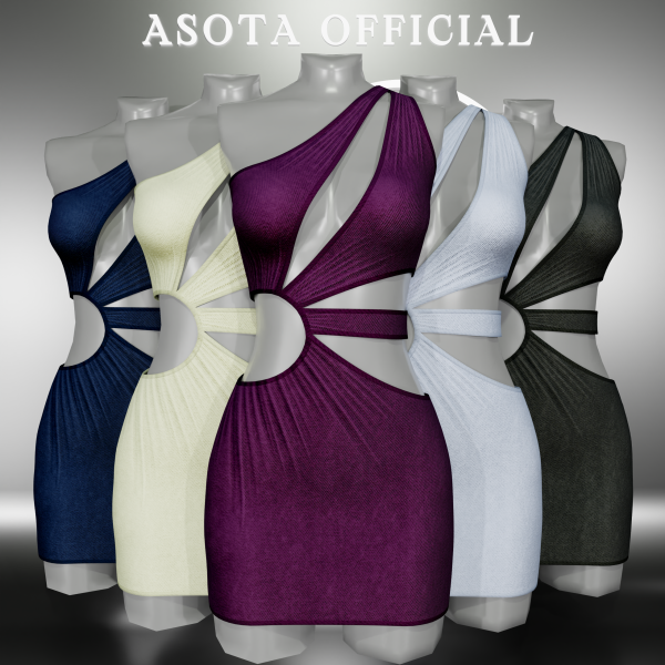 Alpha [ASOTA OFFICIAL] Willa Short Dress by asotaofficial - The Sims 4 Custom Content