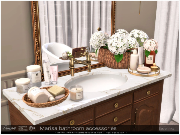 Alpha Marisa bathroom accessories by Severinka_ - The Sims 4 Custom Content