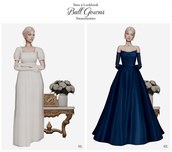 Mix Ball Gowns Ft Rosalie Langford by simsfinds - The Sims 4 Custom Content