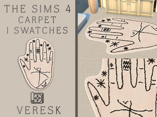 Mix VERESK_Black and White Rug Secrets of the Palm by Veresk_Veresk - The Sims 4 Custom Content