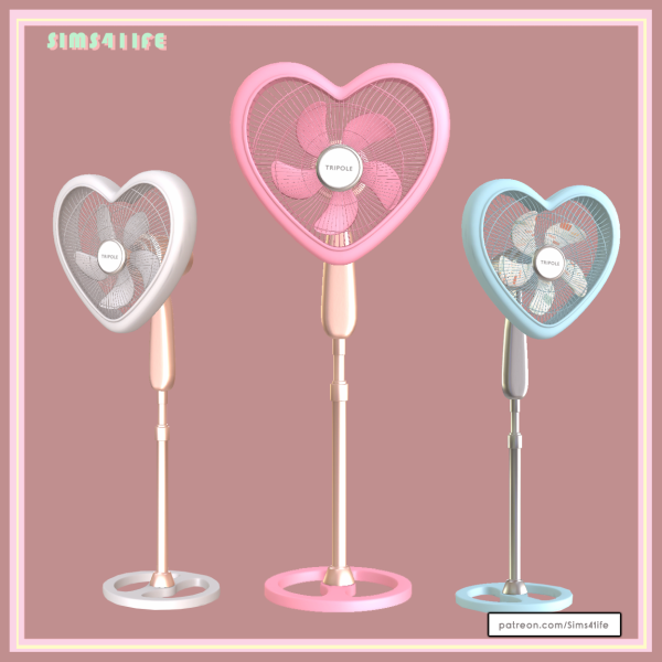 Alpha Heart shaped fan by simsfinds - The Sims 4 Custom Content