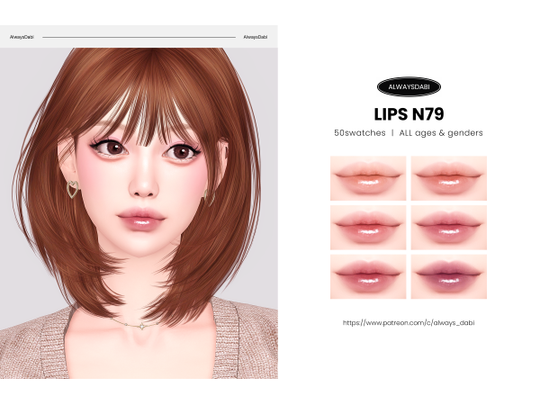 Alpha [AlwaysDabi] Lips N79 - The Sims 4 Custom Content