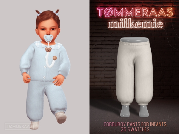 Alpha TØMMERAAS Corduroy Pants for Infants - The Sims 4 Custom Content