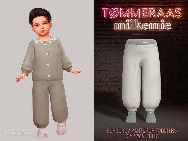 Alpha TØMMERAAS Corduroy Pants for Toddlers - The Sims 4 Custom Content