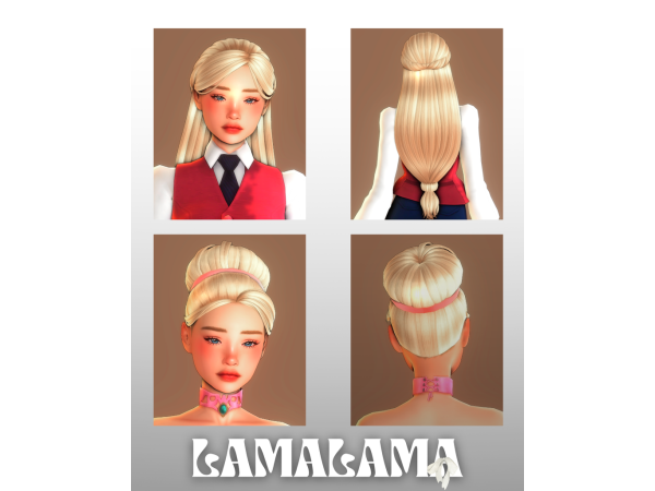 Maxis Match Hair Princess Annika by LamaLamaLove - The Sims 4 Custom Content
