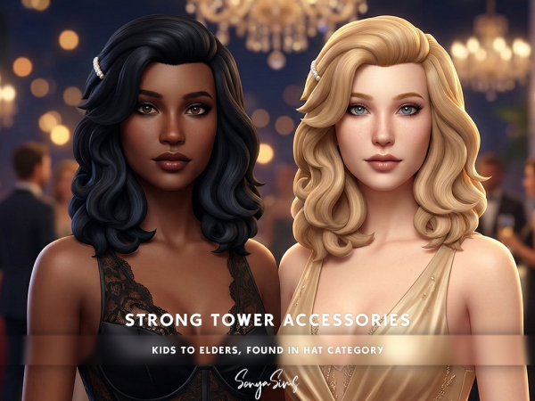 Alpha STRONG TOWER PEARL HAIR PIN - The Sims 4 Custom Content