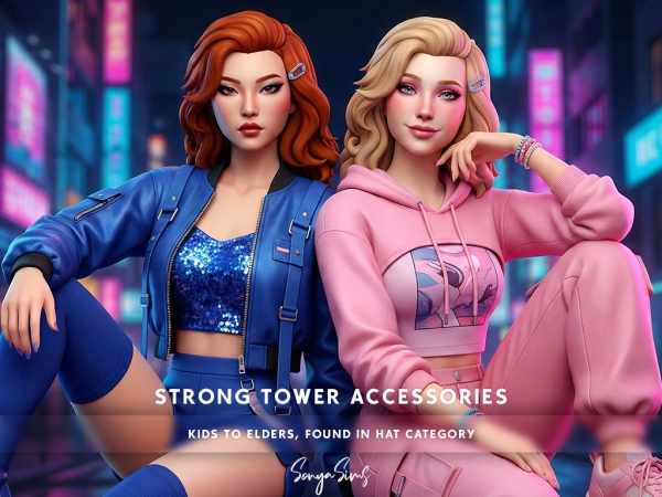 Alpha STRONG TOWER DIAMOND HAIR PIN - The Sims 4 Custom Content