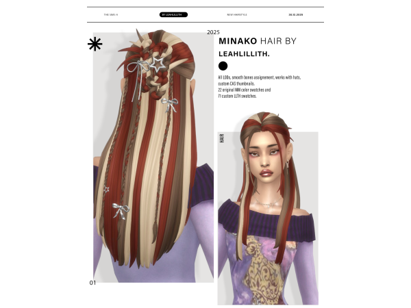 Maxis Match Minako Hairstyle Accessories by leahlillith - The Sims 4 Custom Content