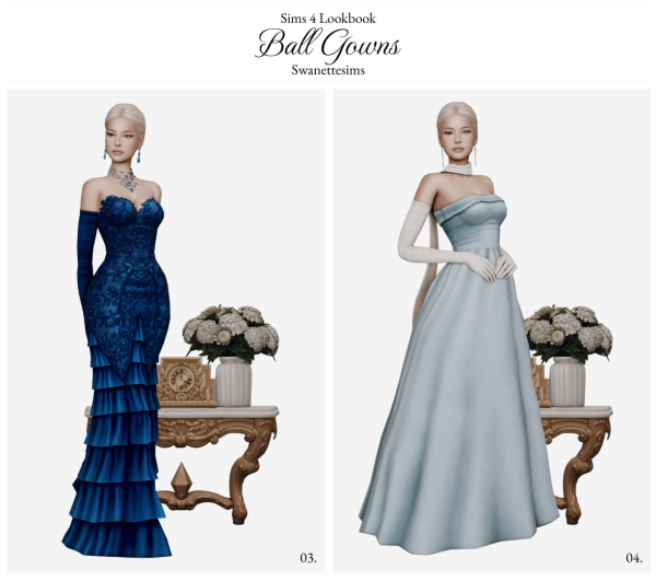 Mix Ball Gowns Ft Rosalie Langford by simsfinds - The Sims 4 Custom Content