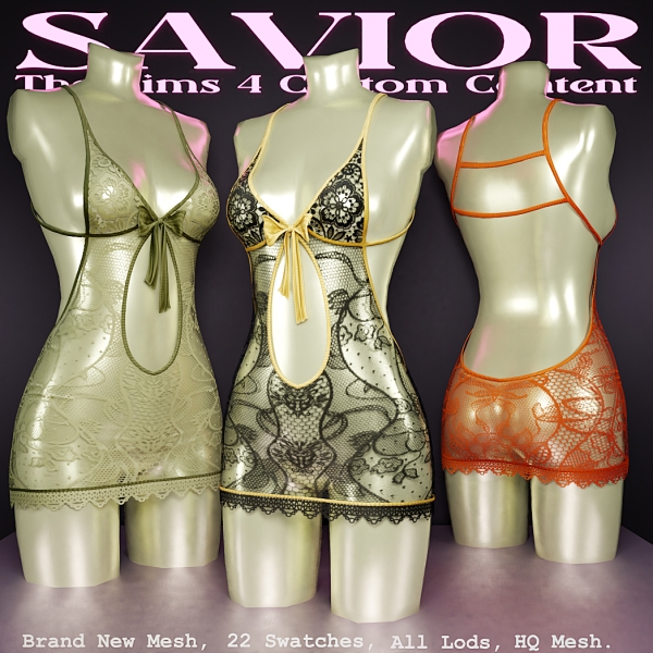 Alpha Svr_ Dress Lace by saviorts4 - The Sims 4 Custom Content