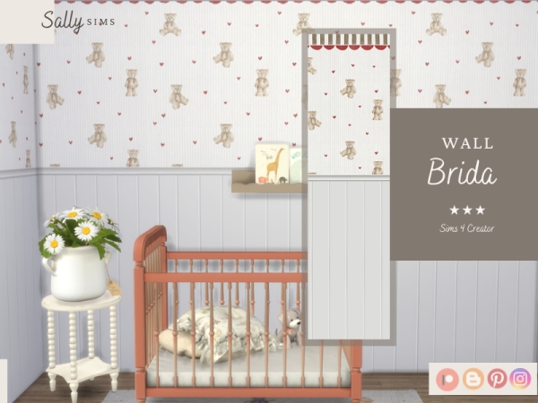 Alpha Wall BRIDA by sally4sims - The Sims 4 Custom Content