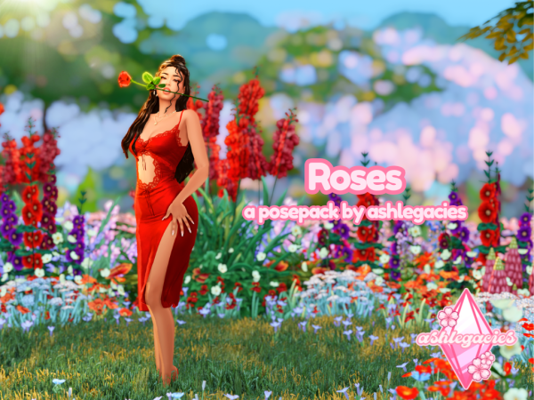 Alpha Roses Posepack - The Sims 4 Custom Content