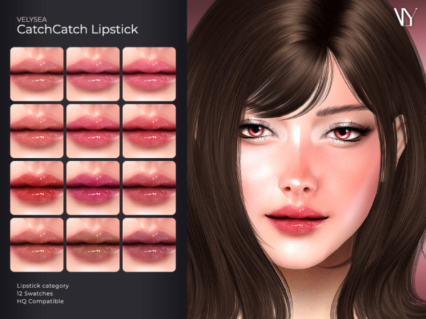 Alpha VELYSEA CatchCatch Lipstick by VELYSEA - The Sims 4 Custom Content