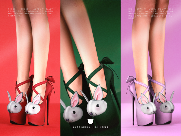 Alpha Cute Bunny High Heels - The Sims 4 Custom Content