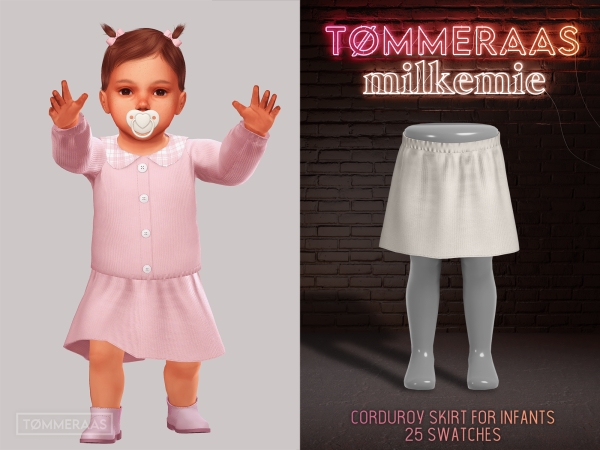 Alpha TØMMERAAS Corduroy Skirt for Infants - The Sims 4 Custom Content