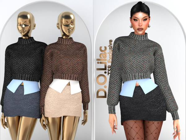 Alpha Preppy Cashmere Set DO156 by DOLilac - The Sims 4 Custom Content
