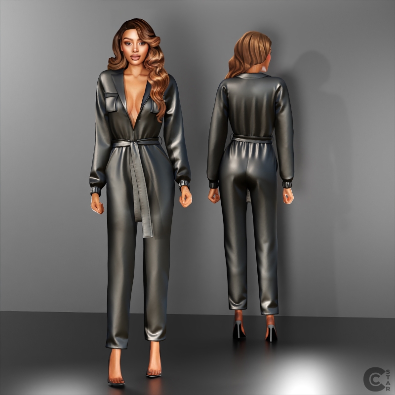 Mix Utility Belted Jumpsuit by cool_content_star - The Sims 4 Custom Content