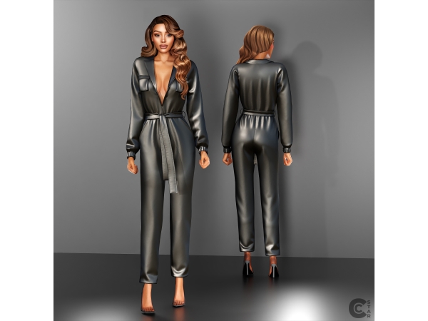 Mix Utility Belted Jumpsuit - The Sims 4 Custom Content