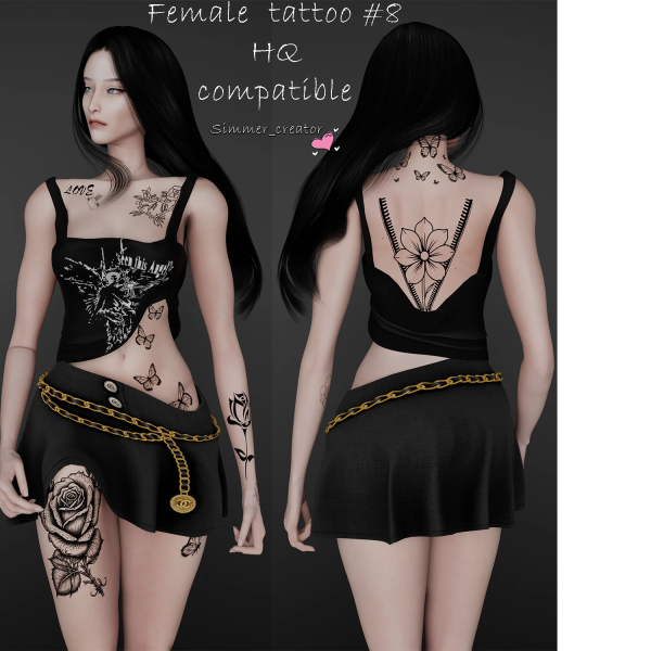 Mix Female tattoo 8 by thesimsresource - The Sims 4 Custom Content