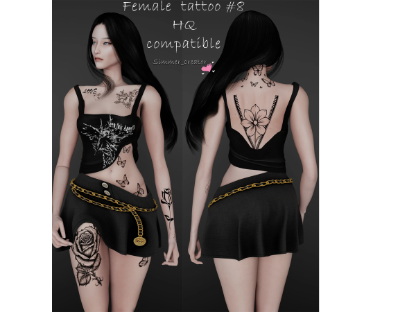 Mix Female tattoo 8 by Simmer_creator9 - The Sims 4 Custom Content