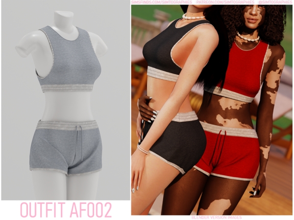 Alpha Outfit AF002 by simtographies - The Sims 4 Custom Content