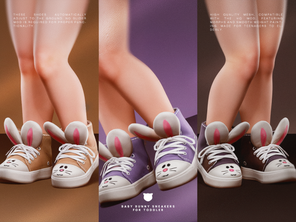Alpha Baby Bunny Sneakers (Toddler) by madcat - The Sims 4 Custom Content