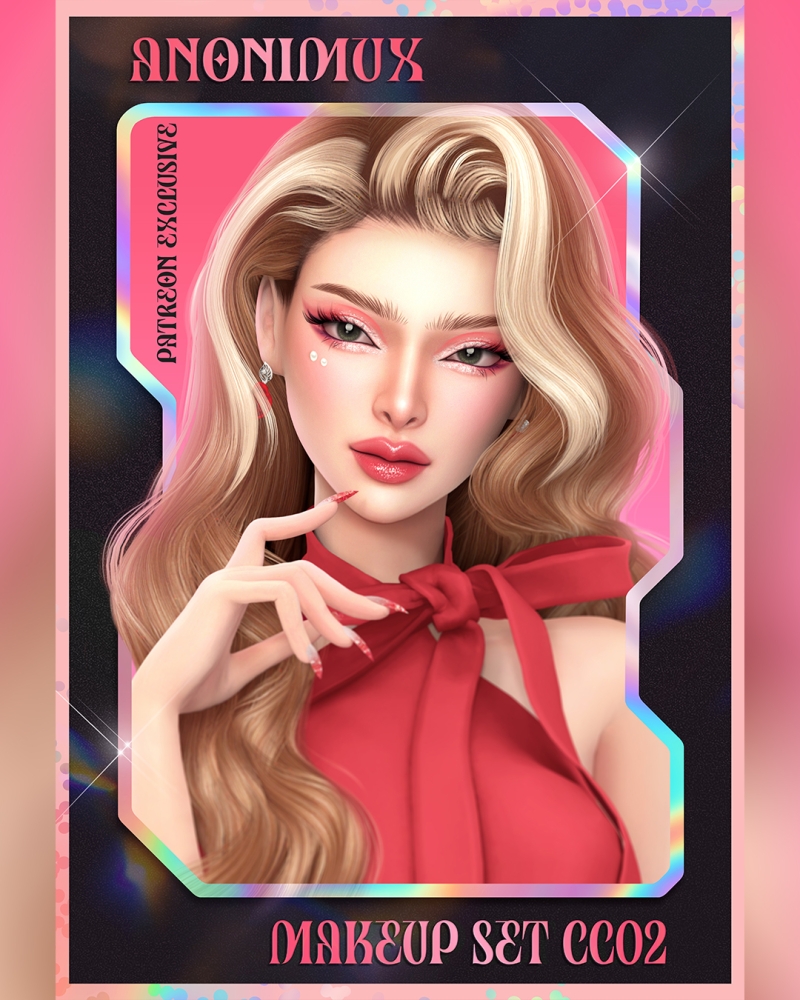 Alpha ANX HOLO Makeup Set CC02 by anonimux - The Sims 4 Custom Content