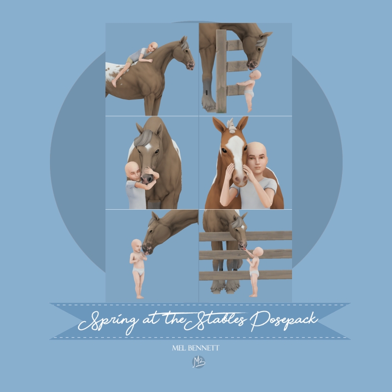Mix Spring at the Stables Posepack by melbennett - The Sims 4 Custom Content