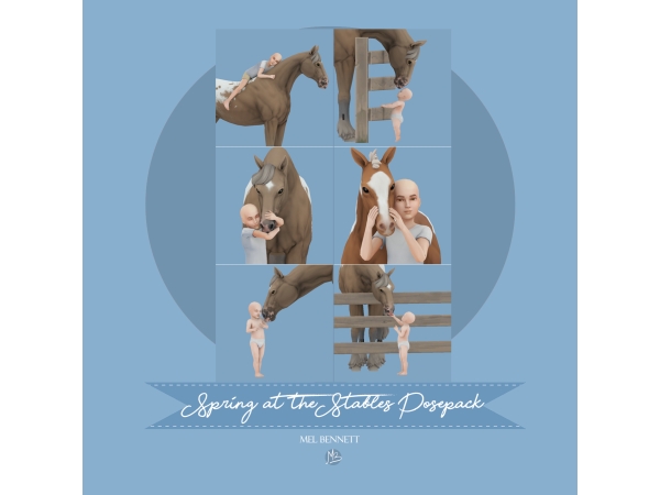 Mix Spring at the Stables Posepack - The Sims 4 Custom Content