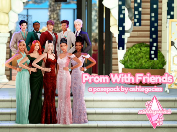 Maxis Match Prom With Friends Posepack - The Sims 4 Custom Content