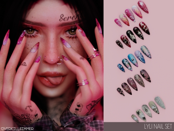Alpha Lyli nail set by overkillsimmer - The Sims 4 Custom Content
