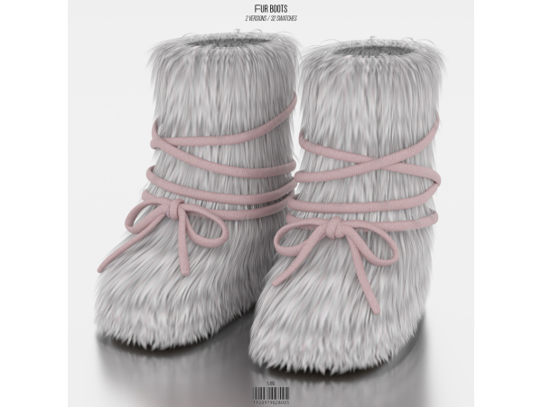 Alpha Fur Boots by mirosims2020 - The Sims 4 Custom Content