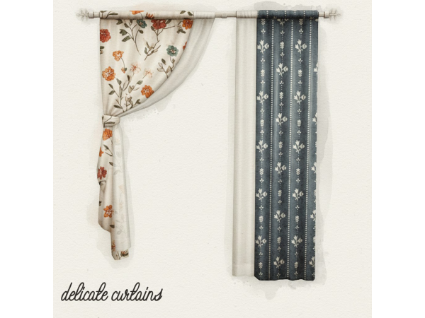 Maxis Match [StellaLikable] delicate curtains - The Sims 4 Custom Content