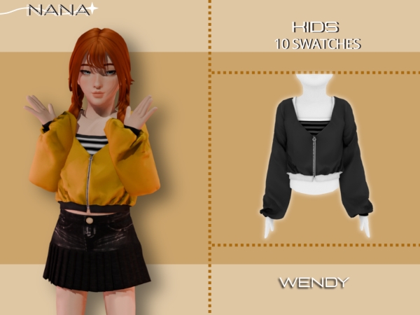 Maxis Match 7NANA (Wendy) Jacket for kids - The Sims 4 Custom Content