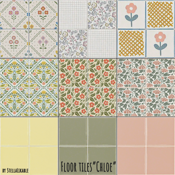 Maxis Match Floor Tiles Chloe by simsfinds - The Sims 4 Custom Content