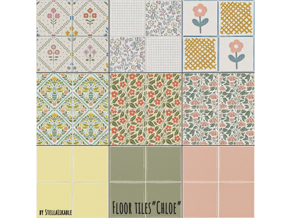 Maxis Match Floor Tiles Chloe by StellaLikable - The Sims 4 Custom Content